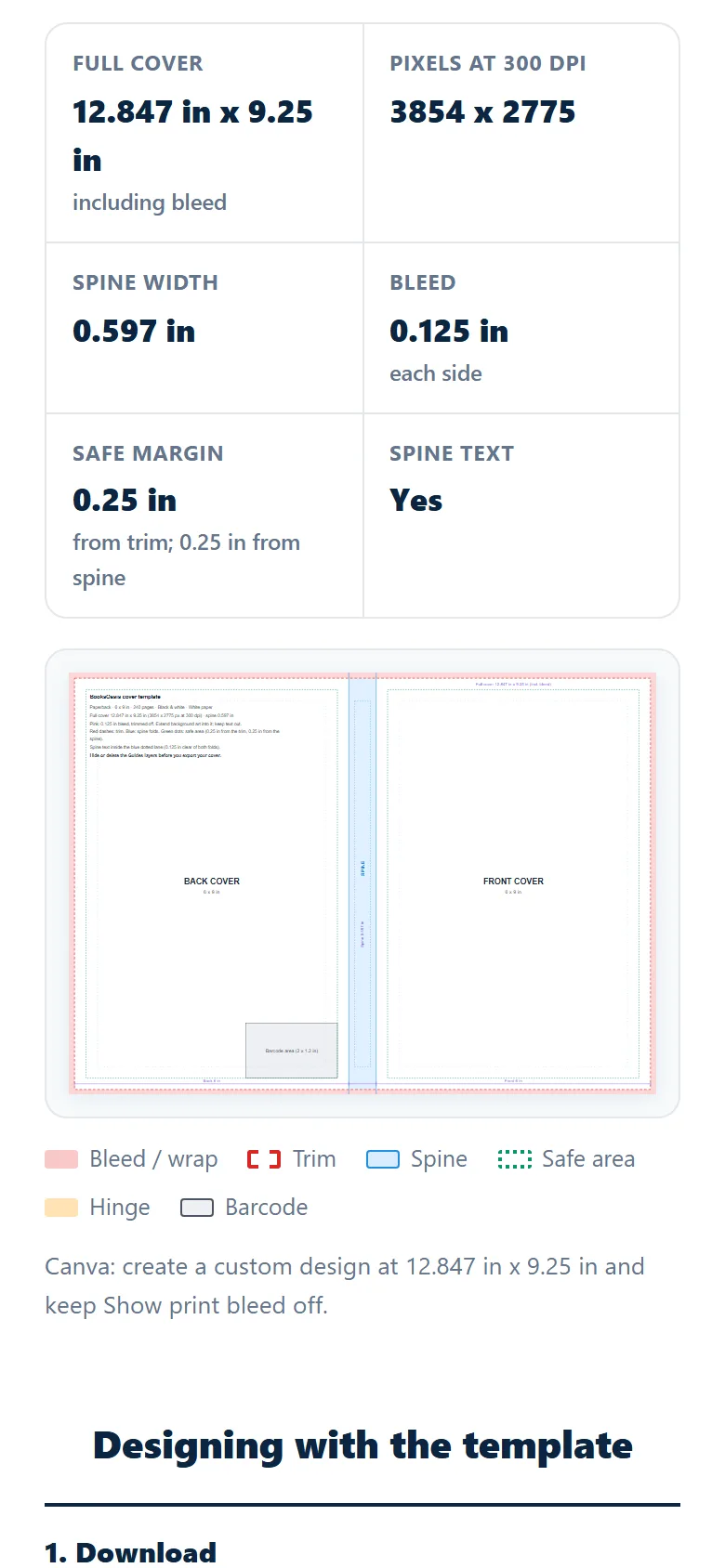 The cover calculator results on a phone screen